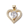 Brass Cubic Zirconia Pendants KK-E003-08G-1