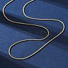 Brass Round Snake Chain Necklaces for Women NJEW-D302-15G-5