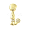 Rack Plating Brass Micro Pave Clear Cubic Zirconia Pendants KK-S380-40A-G-1