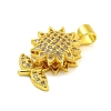 Real 18K Gold Plated Brass Micro Pave Cubic Zirconia Pendants KK-R159-39G-2