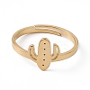 Ion Plating(IP) 201 Stainless Steel Cactus Adjustable Ring for Women RJEW-K238-03G-1
