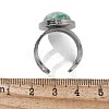 Oval Natural Green Spot Jasper Finger Rings RJEW-M062-02P-13-3