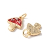 Brass Micro Pave Clear Cubic Zirconia Pendants KK-Q031-21G-2
