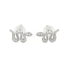 Brass Micro Pave Clear Cubic Zirconia Stud Earrings EJEW-P301-17P-4