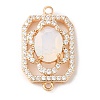 Brass Crystal Rhinestone Connector Charms with K9 Glass KK-Q770-04G-2