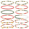12Pcs Christmas Glass Seed Bead Stretch Bracelet Set ZO6526-5-1