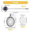DIY Oval Alloy with Rhinestone Brooches Making Kits DIY-FH0009-70P-2
