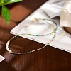 2MM Faceted Round Natural Green Tourmaline & Glass Pearl Beaded Necklaces for Women YX9478-4
