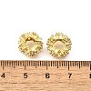 Flower Brass Micro Pave Cubic Zirconia European Beads KK-V008-19G-02-2