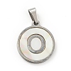 304 Stainless Steel with White Shell Pendants STAS-G268-01O-P-2