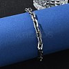 Tarnish Resistant Rectangle 201 Stainless Steel Chain Bracelets X-BJEW-N240-06P-3