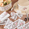 15 Yards Polyester Embroidery Flower Mesh Ribbon SRIB-GA0001-11A-5