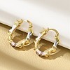 Brass Two Tone Oval Hoop Earrings EJEW-B117-04-1