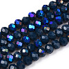 Electroplate Opaque Solid Color Glass Beads Strands X1-EGLA-A034-P4mm-L22-1