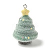 Christmas Flocky Opaque Resin Pendants FIND-A058-01B-3