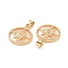 Brass Micro Pave Clear Cubic Zirconia Pendants KK-E068-VC128-3