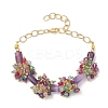 3Pcs Natural Mixed Gemstone Beads Link Bracelets BJEW-JB12164-3