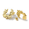 Ion Plating(IP) 304 Stainless Steel Olive Branch Wreath Stud Earrings for Women EJEW-I284-02G-2