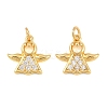 Brass Micro Pave Cubic Zirconia Charms KK-F927-23G-1