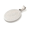 Non-Tarnish 304 Stainless Steel Pendants STAS-C102-09A-P-2