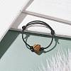 Natural Stone Heart Braided Cord Bracelet BJEW-JB07685-3