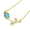 Brass Micro Pave Clear Cubic Zirconia Pendant Necklaces NJEW-Z032-01D-2