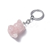 Natural Rose Quartz Pendant Keychains KEYC-P011-02P-06-2