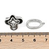 Brass Micro Pave Clear Cubic Zirconia Fold Over Clasps KK-U043-18P-3