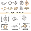 SUNNYCLUE 40Pcs 10 Styles Alloy Connector Charms with Crystal Rhinestone ALRI-SC0001-34-2