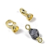 Natural Snowflake Obsidian with Brass Fold Over Clasps G-G141-02G-15-2