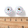 Mother's Day Theme Printed Wood European Beads WOOD-F016-02-3