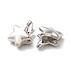 Brass Star Hoop Earrings for Women EJEW-Q024-07P-2