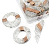 20Pcs 10 Styles Transparent Resin & Walnut Wood Big Pendants RESI-YW0001-31-4