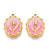 304 Stainless Steel Enamel Pendants STAS-N110-27B-G-1