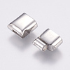 Tarnish Resistant Rectangle 304 Stainless Steel Magnetic Clasps with Glue-in Ends LS-STAS-M195-11-4