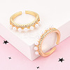 Brass Micro Pave Clear Cubic Zirconia Cuff Rings for Women KK-T074-11G-1