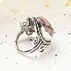 Natural Rhodonite Adjustable Rings RJEW-I108-01AS-04-3