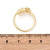 Flower Brass Micro Pave Cubic Zirconia Cuff Rings for Women RJEW-L334-01G-5