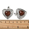 Natural Mahogany Obsidian Peach Love Heart Pendants G-G158-01O-3