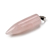 Natural Rose Quartz Pointed Pendants G-F820-12V-2