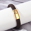 Braided Microfiber Leather Cord Bracelets for Women Men BJEW-D304-05G-01-4