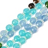 Natural Agate(Dyed & Heated) & Dyed White Jade & Tiger Eye Beads Strands G-Z135-B04-2
