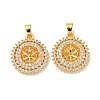 Rack Plating Brass Peg Bail Pendants Micro Pave Cubic Zirconia KK-A214-18G-1