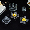 5Pcs 5 Styles Glass Tealight Candle Holder AJEW-FG0003-37-6