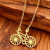 304 Stainless Steel Bicycle Pendant Necklaces for Men Women WGD5F94-01-1