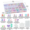 DIY Flat Round & Heart Acrylic & Plastic Beads Bracelets Making Kits DIY-FS0006-41-4