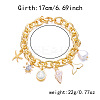 Beach Style Alloy Enamel & Plastic Pearl Charm Bracelets WG5E974-05-1