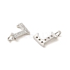 Initial Letter Brass Micro Pave Cubic Zirconia Pendants ZIRC-F008-L-2