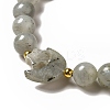 Natural & Synthetic Mixed Gemstone Moon and Star Beaded Stretch Bracelet for Women G-G997-C-4