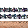 Electroplate Transparent Glass Beads Strands EGLA-N020-02F-4
